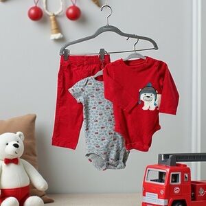Carters Red and Gray Kids Outfit Set